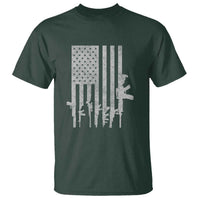 American Flag Rifle Guns T Shirt Cool Pro Gun Retro Distressed - Wonder Print Shop