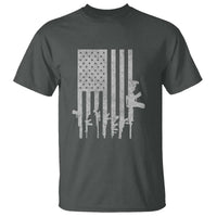 American Flag Rifle Guns T Shirt Cool Pro Gun Retro Distressed - Wonder Print Shop