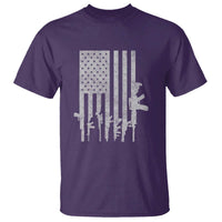 American Flag Rifle Guns T Shirt Cool Pro Gun Retro Distressed - Wonder Print Shop