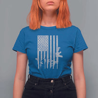 American Flag Rifle Guns T Shirt For Women Cool Pro Gun Retro Distressed - Wonder Print Shop