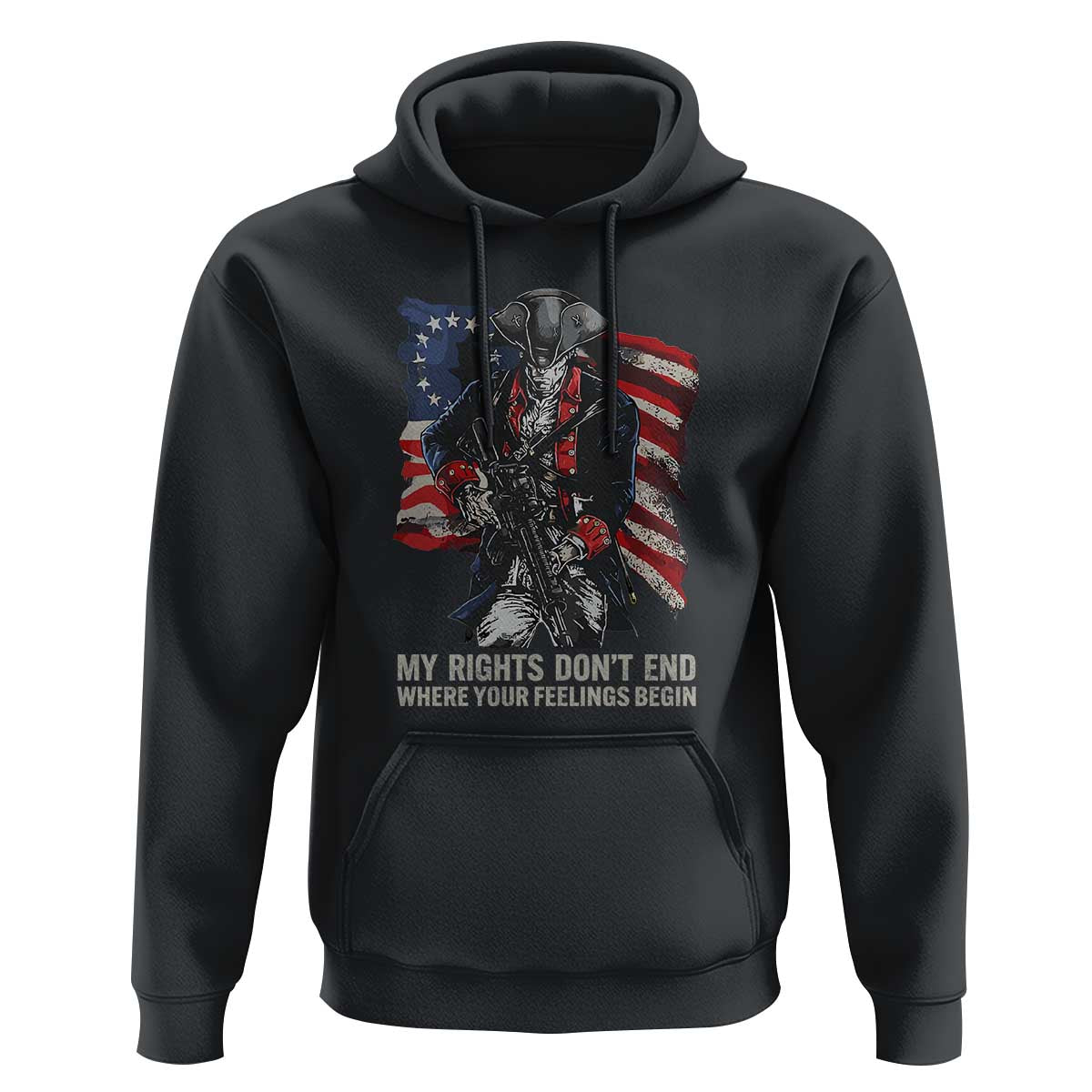 Gun Right 2A Hoodie My Rights Don't End Where Your Feelings Begin Retro Betsy Ross Flag