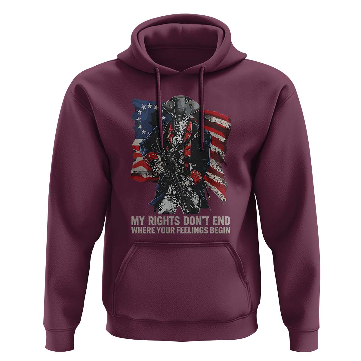 Gun Right 2A Hoodie My Rights Don't End Where Your Feelings Begin Retro Betsy Ross Flag