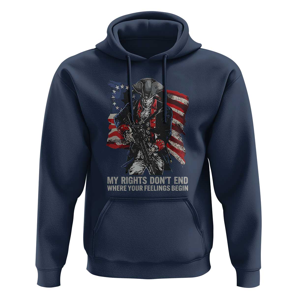 Gun Right 2A Hoodie My Rights Don't End Where Your Feelings Begin Retro Betsy Ross Flag