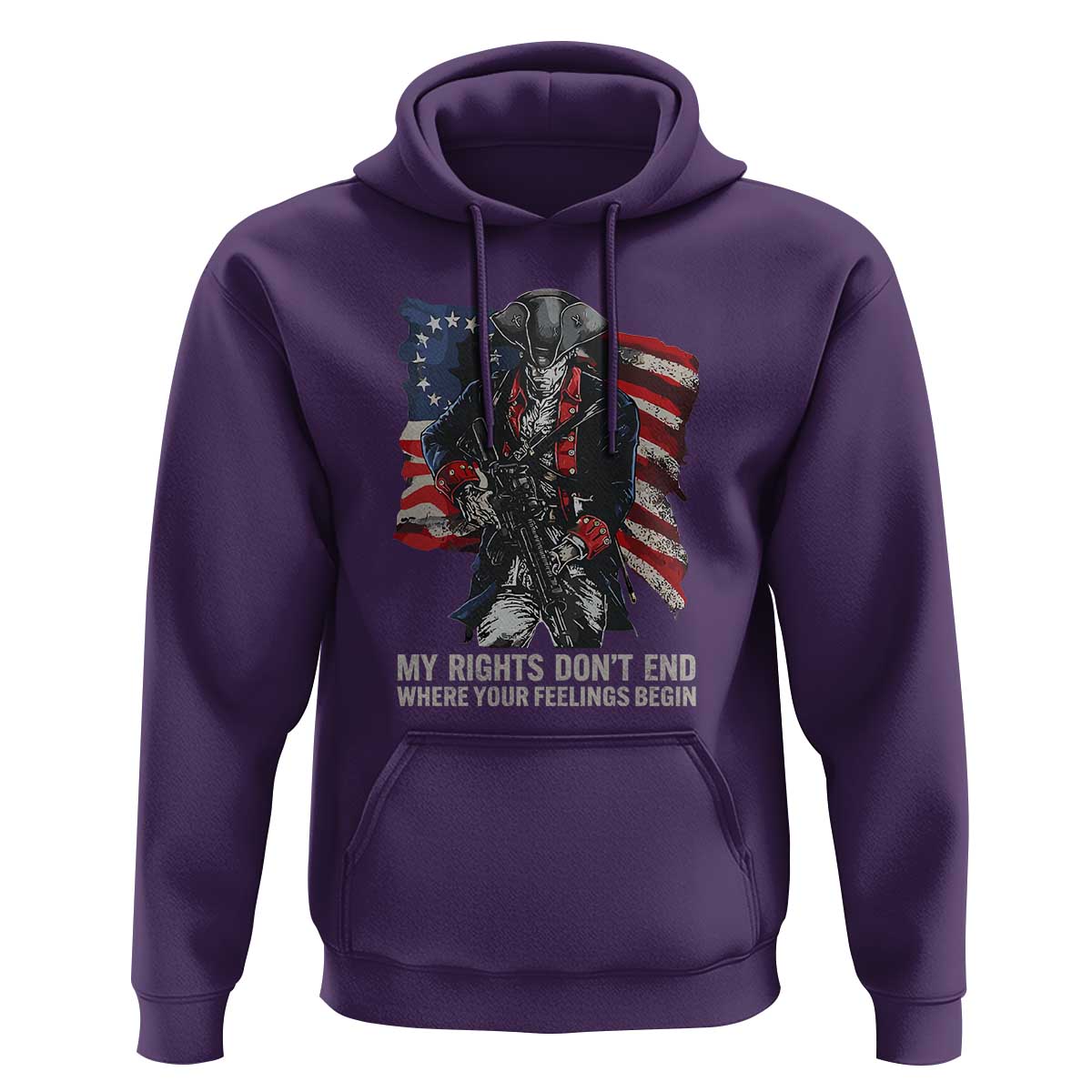 Gun Right 2A Hoodie My Rights Don't End Where Your Feelings Begin Retro Betsy Ross Flag