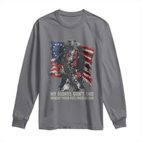 Gun Right 2A Long Sleeve Shirt My Rights Don't End Where Your Feelings Begin Retro Betsy Ross Flag