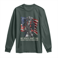 Gun Right 2A Long Sleeve Shirt My Rights Don't End Where Your Feelings Begin Retro Betsy Ross Flag