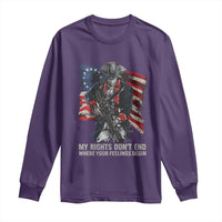 Gun Right 2A Long Sleeve Shirt My Rights Don't End Where Your Feelings Begin Retro Betsy Ross Flag