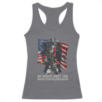 Gun Right 2A Racerback Tank Top My Rights Don't End Where Your Feelings Begin Retro Betsy Ross Flag