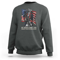 Gun Right 2A Sweatshirt My Rights Don't End Where Your Feelings Begin Retro Betsy Ross Flag