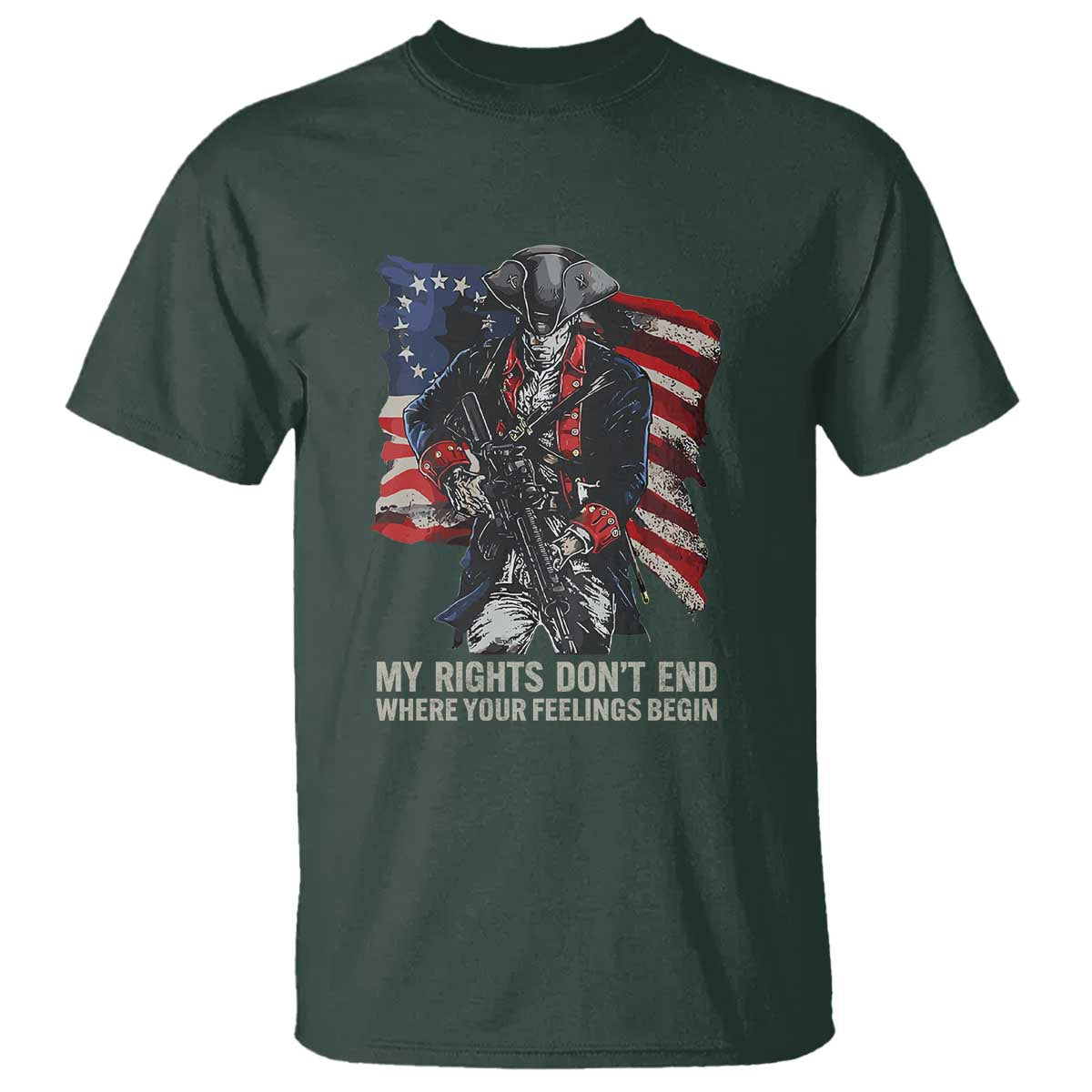 Gun Right 2A T Shirt My Rights Don't End Where Your Feelings Begin Retro Betsy Ross Flag
