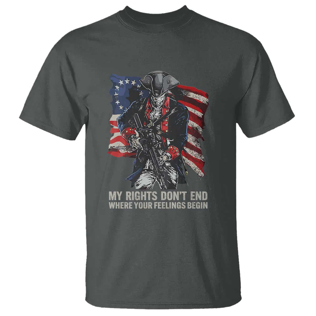 Gun Right 2A T Shirt My Rights Don't End Where Your Feelings Begin Retro Betsy Ross Flag