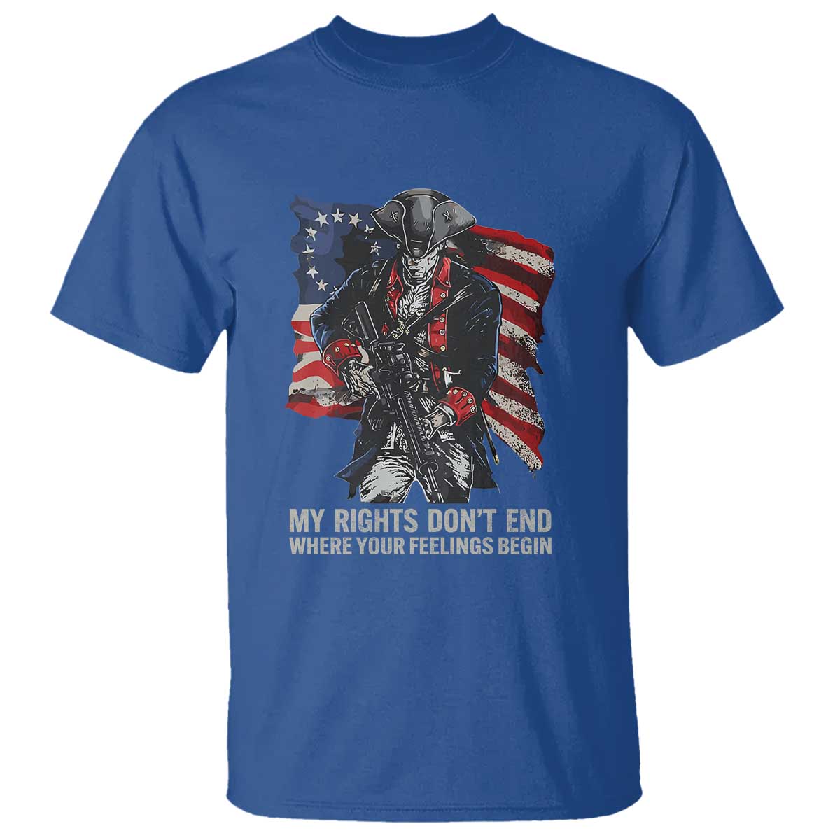 Gun Right 2A T Shirt My Rights Don't End Where Your Feelings Begin Retro Betsy Ross Flag