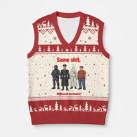 Same Shit Different Costume V-Neck Knit Sweater Vest Political Satire Anti Fascist
