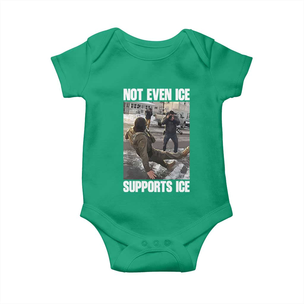 Not Even Ice Supports Ice Baby Onesie Viral Political Ice Slipping Meme Against Ice Satire
