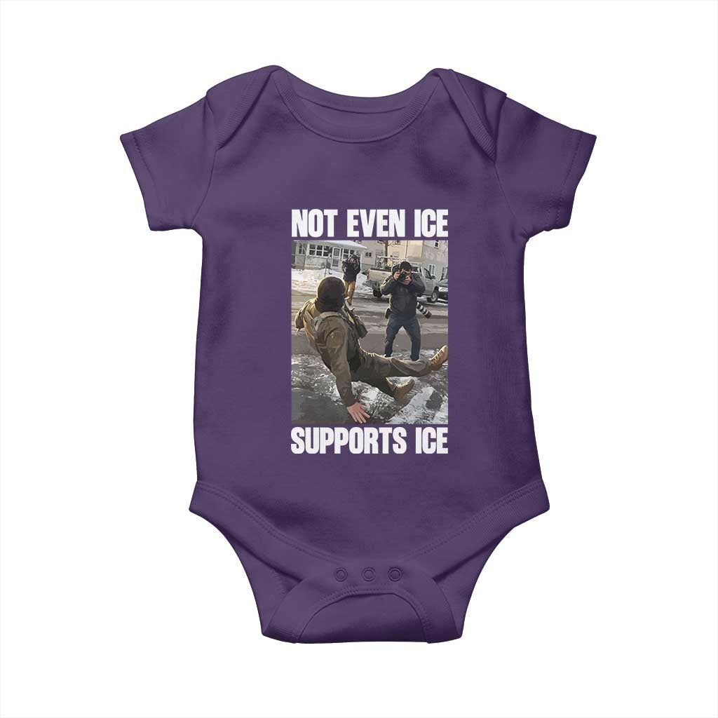 Not Even Ice Supports Ice Baby Onesie Viral Political Ice Slipping Meme Against Ice Satire