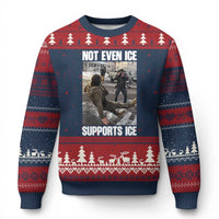 Not Even Ice Supports Ice Ugly Christmas Sweater Viral Political Ice Slipping Meme Against Ice Satire