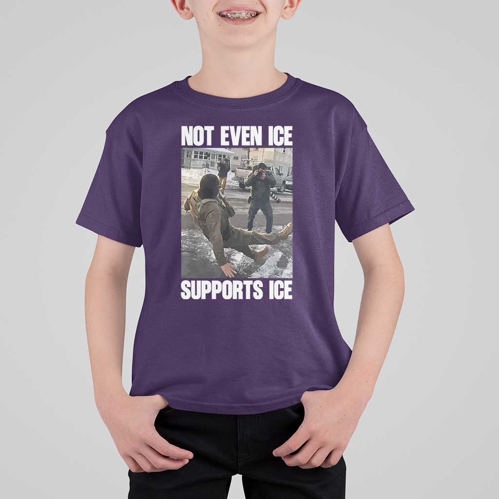 Not Even Ice Supports Ice T Shirt For Kid Viral Political Ice Slipping Meme Against Ice Satire