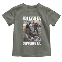 Not Even Ice Supports Ice Toddler T Shirt Viral Political Ice Slipping Meme Against Ice Satire