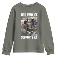 Not Even Ice Supports Ice Youth Sweatshirt Viral Political Ice Slipping Meme Against Ice Satire