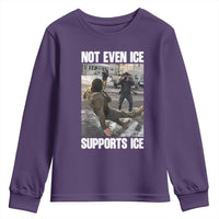 Not Even Ice Supports Ice Youth Sweatshirt Viral Political Ice Slipping Meme Against Ice Satire