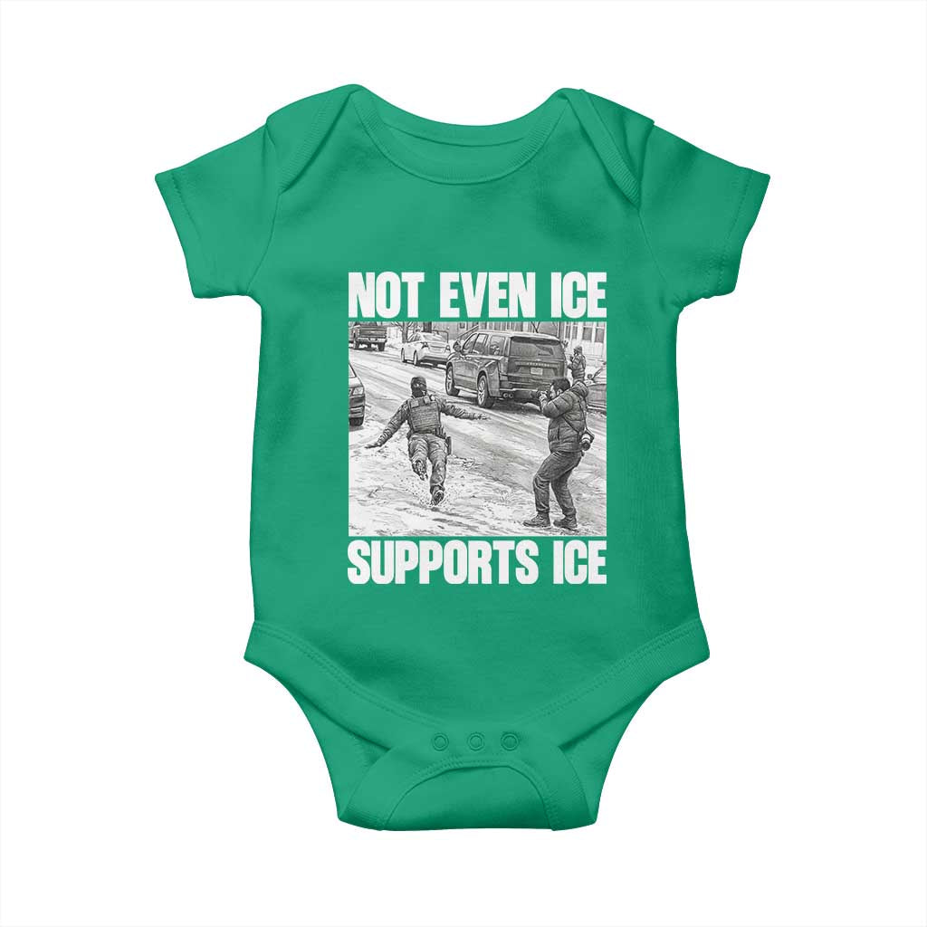 Not Even Ice Supports Ice Baby Onesie Viral Political Ice Slipping Captured Meme Against Ice