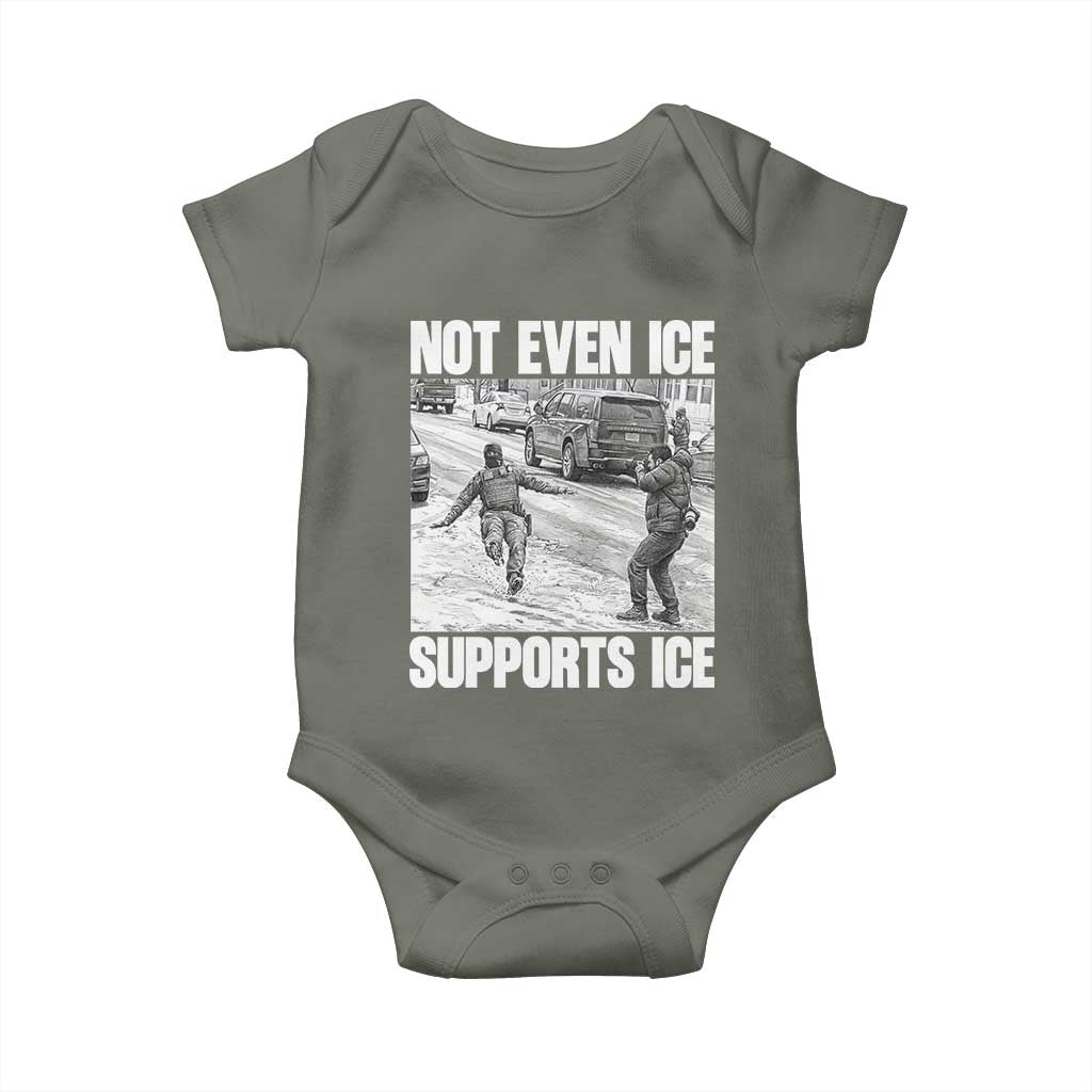 Not Even Ice Supports Ice Baby Onesie Viral Political Ice Slipping Captured Meme Against Ice