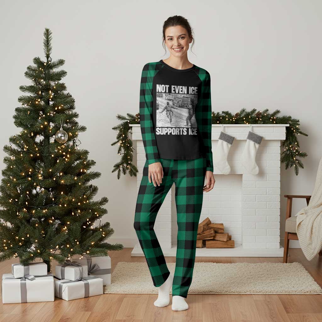 Not Even Ice Supports Ice Plaid Pajama Set Viral Political Ice Slipping Captured Meme Against Ice