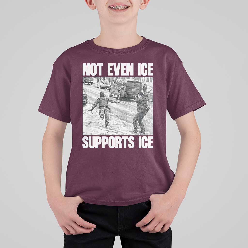 Not Even Ice Supports Ice T Shirt For Kid Viral Political Ice Slipping Captured Meme Against Ice