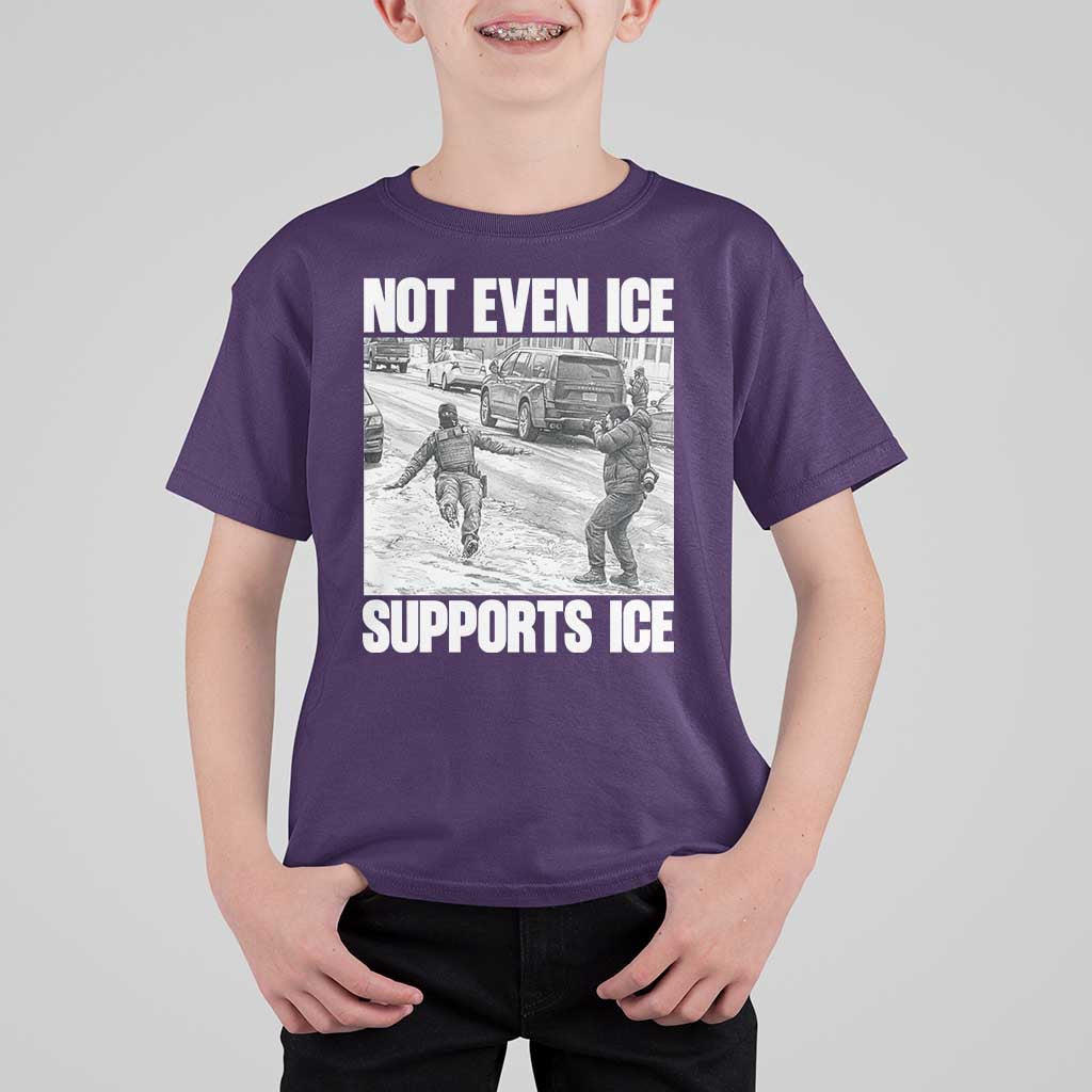 Not Even Ice Supports Ice T Shirt For Kid Viral Political Ice Slipping Captured Meme Against Ice