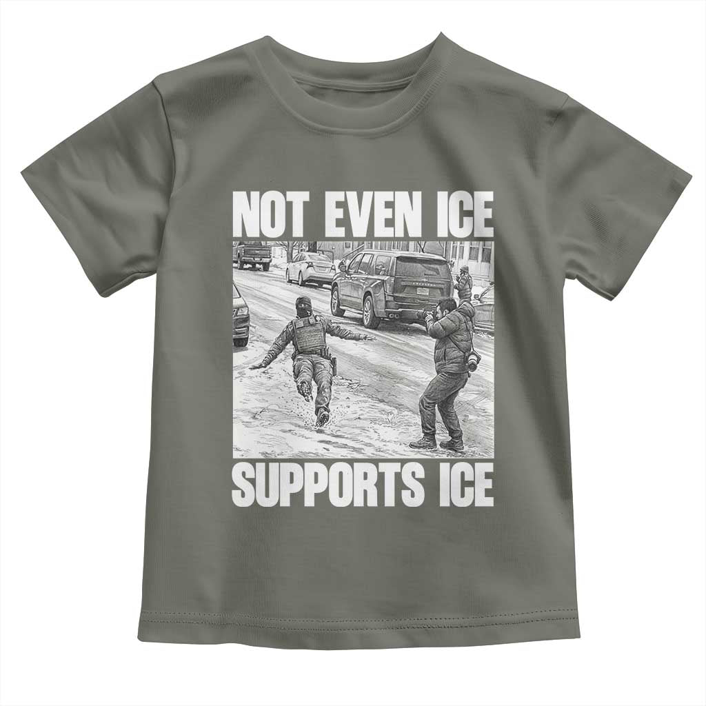 Not Even Ice Supports Ice Toddler T Shirt Viral Political Ice Slipping Captured Meme Against Ice