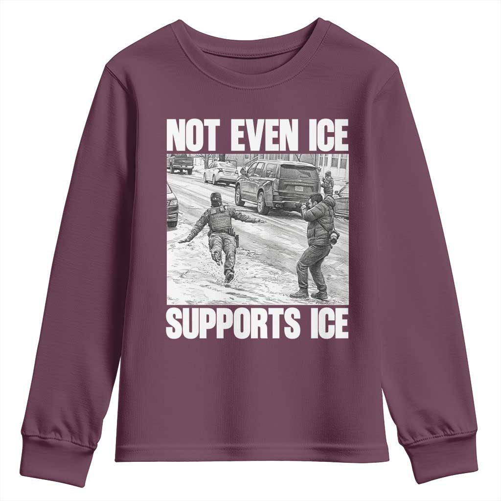 Not Even Ice Supports Ice Youth Sweatshirt Viral Political Ice Slipping Captured Meme Against Ice