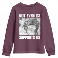 Not Even Ice Supports Ice Youth Sweatshirt Viral Political Ice Slipping Captured Meme Against Ice