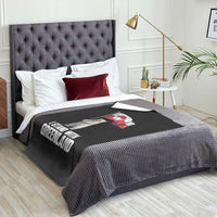 I Stand With Greenland Throw Blanket Cute Polar Bear Holding Flag Political Support