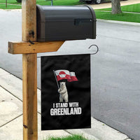 I Stand With Greenland Garden Flag Cute Polar Bear Holding Flag Political Support