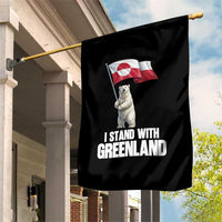 I Stand With Greenland Garden Flag Cute Polar Bear Holding Flag Political Support