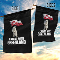 I Stand With Greenland Garden Flag Cute Polar Bear Holding Flag Political Support