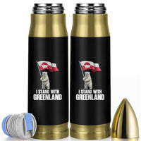 I Stand With Greenland Bullet Tumbler Cute Polar Bear Holding Flag Political Support