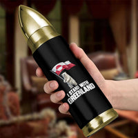 I Stand With Greenland Bullet Tumbler Cute Polar Bear Holding Flag Political Support