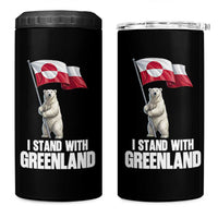 I Stand With Greenland 4 in 1 Can Cooler Tumbler Cute Polar Bear Holding Flag Political Support