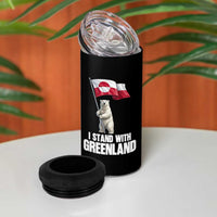 I Stand With Greenland 4 in 1 Can Cooler Tumbler Cute Polar Bear Holding Flag Political Support