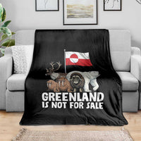 Greenland Is Not For Sale Throw Blanket Arctic Animal Resist Protest Greenland Flag