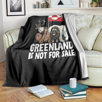 Greenland Is Not For Sale Throw Blanket Arctic Animal Resist Protest Greenland Flag