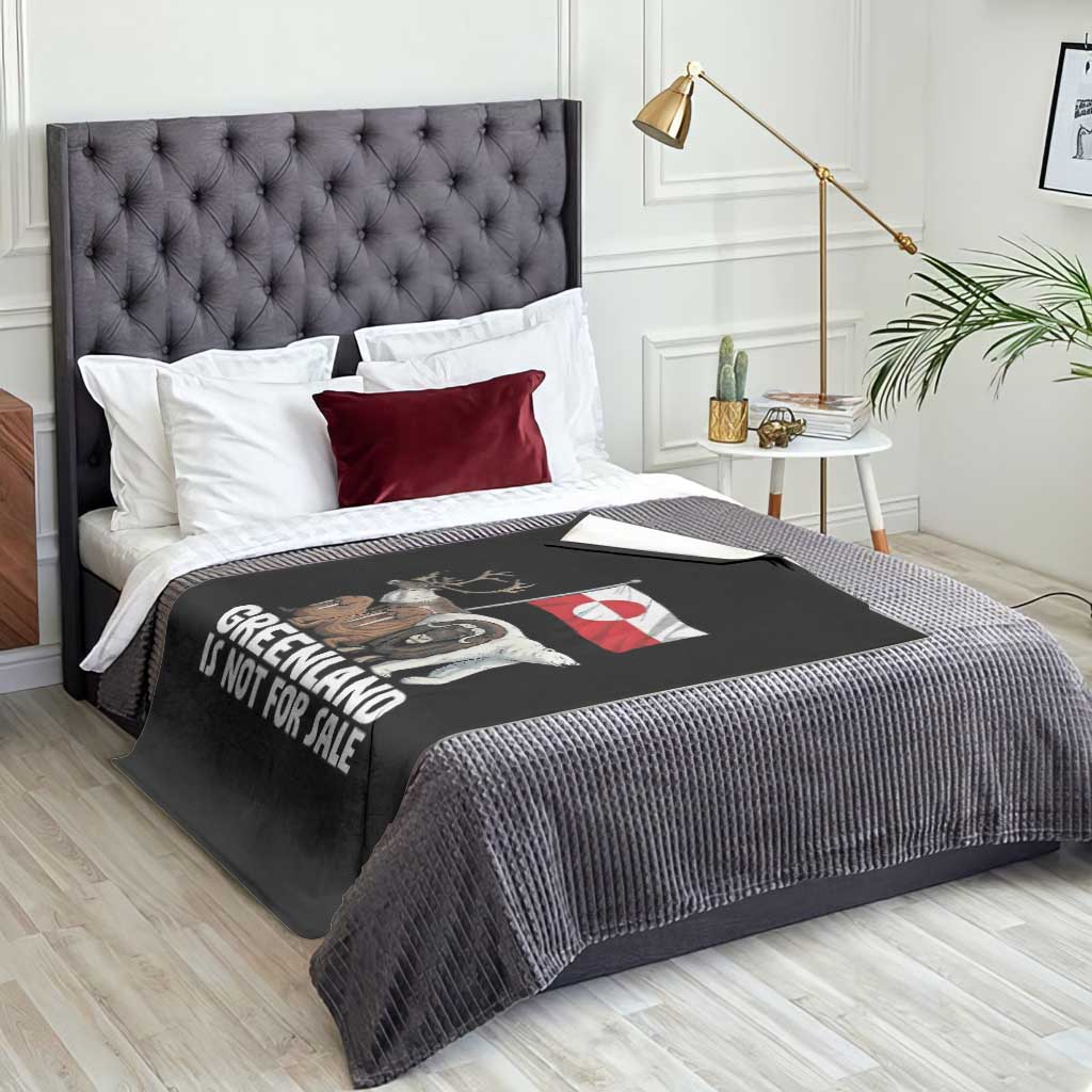 Greenland Is Not For Sale Throw Blanket Arctic Animal Resist Protest Greenland Flag