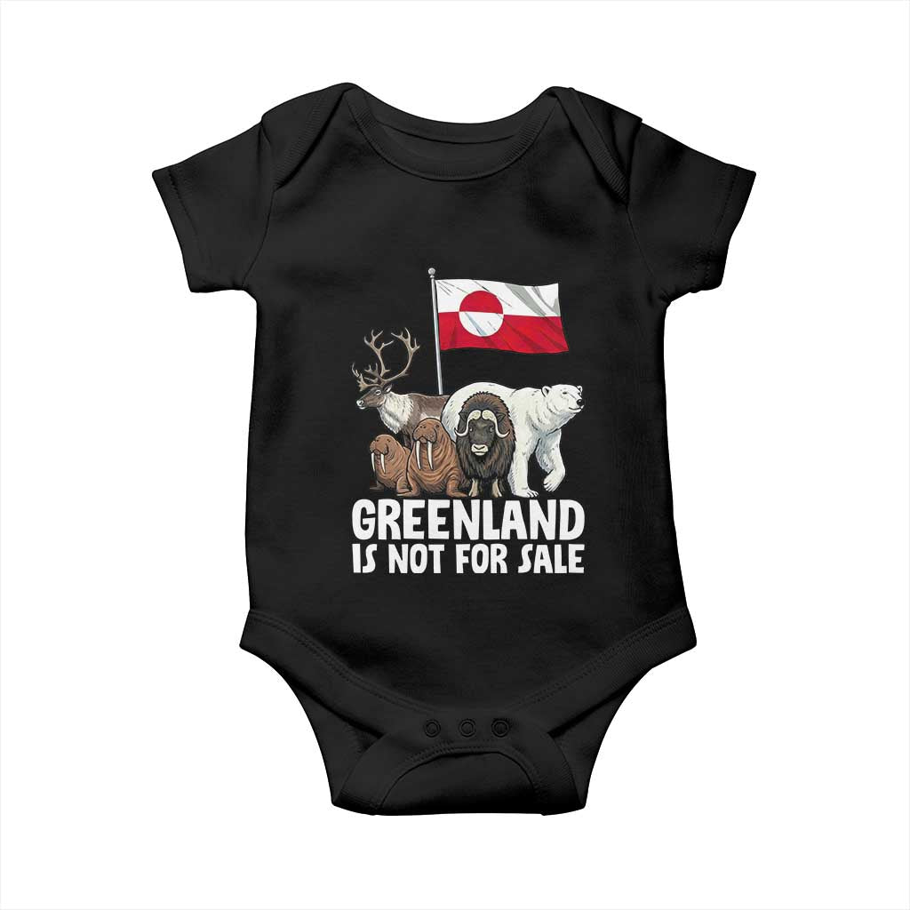 Greenland Is Not For Sale Baby Onesie Arctic Animal Resist Protest Greenland Flag