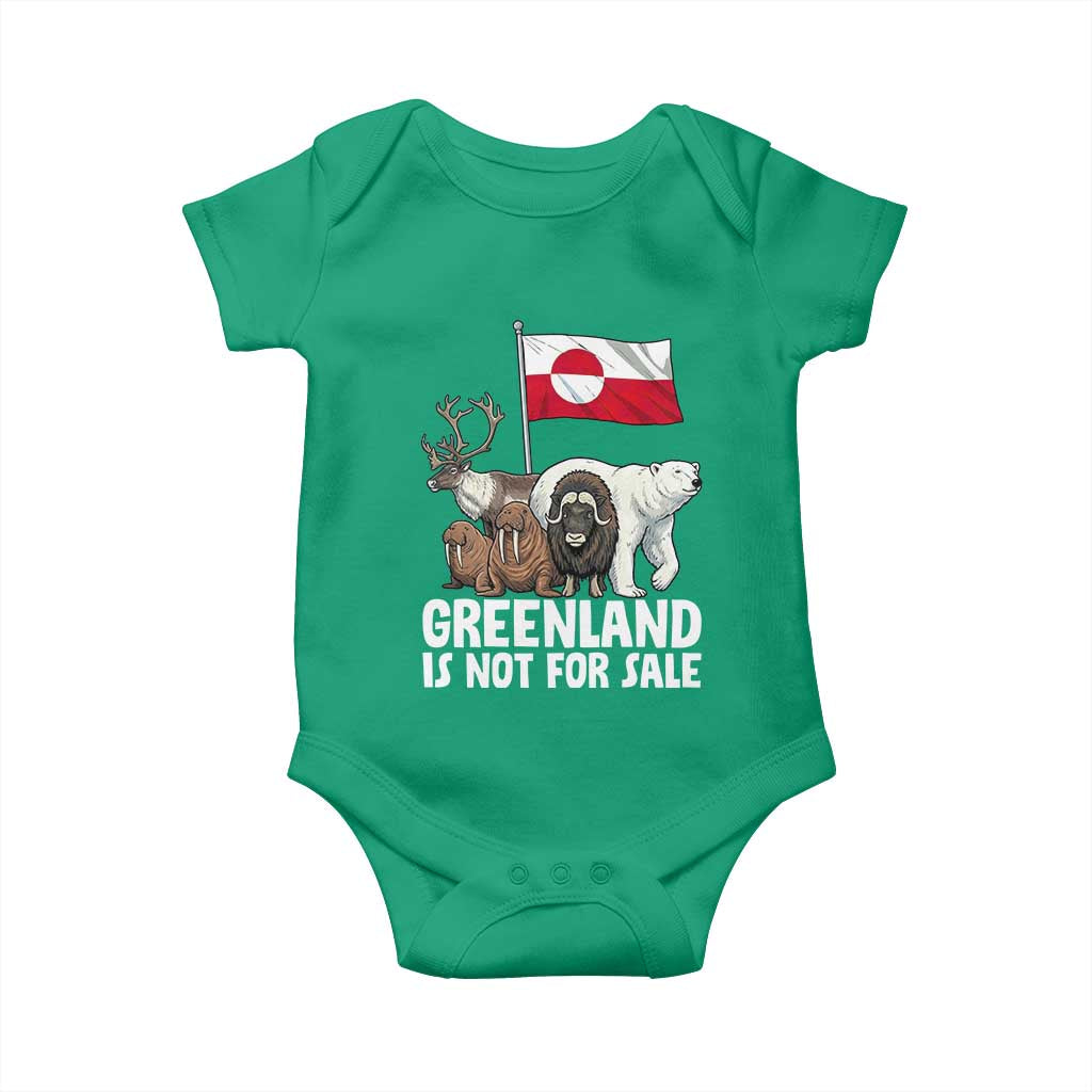 Greenland Is Not For Sale Baby Onesie Arctic Animal Resist Protest Greenland Flag
