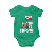 Greenland Is Not For Sale Baby Onesie Arctic Animal Resist Protest Greenland Flag