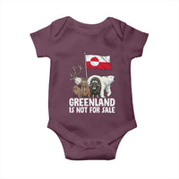 Greenland Is Not For Sale Baby Onesie Arctic Animal Resist Protest Greenland Flag