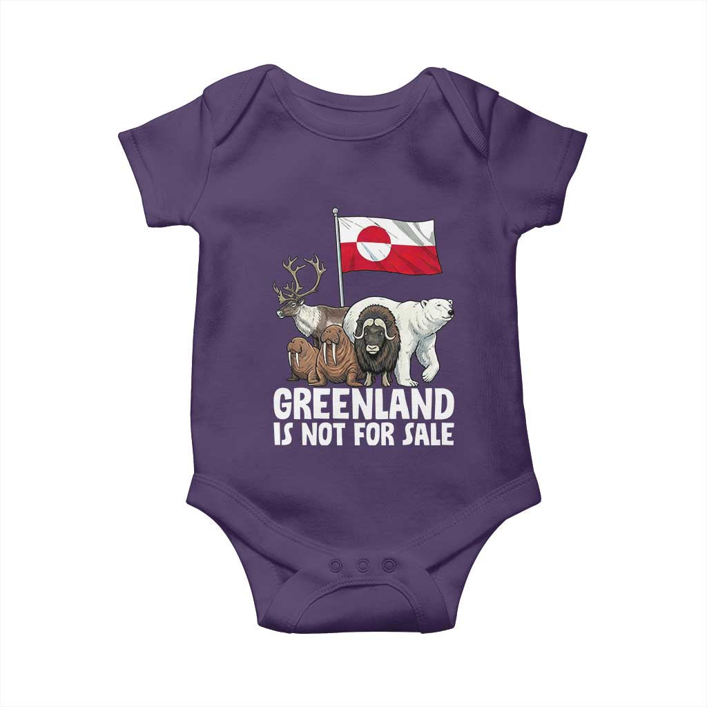 Greenland Is Not For Sale Baby Onesie Arctic Animal Resist Protest Greenland Flag