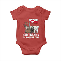 Greenland Is Not For Sale Baby Onesie Arctic Animal Resist Protest Greenland Flag