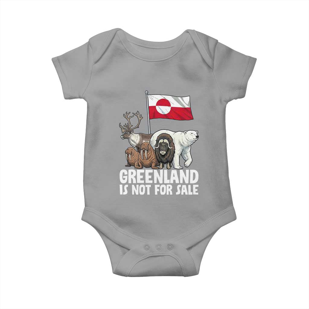 Greenland Is Not For Sale Baby Onesie Arctic Animal Resist Protest Greenland Flag